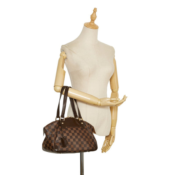 ルイ ヴィトン ダミエ ヴェローナPM ハンドバッグ N41117 エベヌ ブラウン PVC レザー レディース LOUIS VUITTON 【中古】