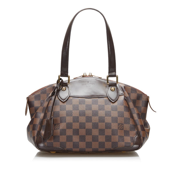 ルイ ヴィトン ダミエ ヴェローナPM ハンドバッグ N41117 エベヌ ブラウン PVC レザー レディース LOUIS VUITTON 【中古】