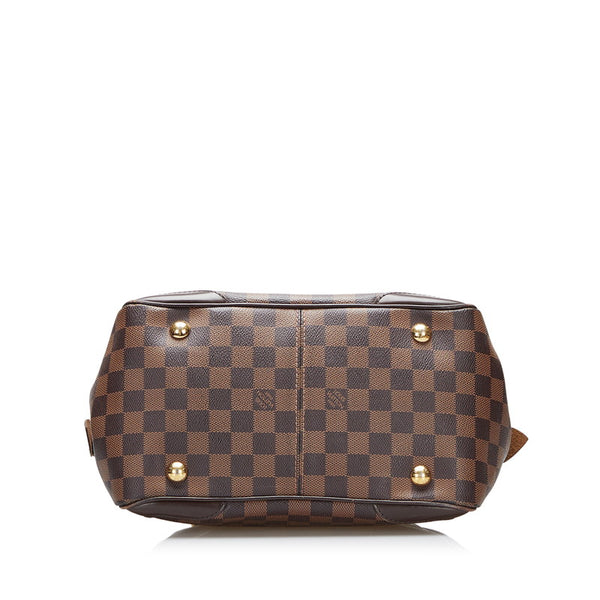 ルイ ヴィトン ダミエ ヴェローナPM ハンドバッグ N41117 エベヌ ブラウン PVC レザー レディース LOUIS VUITTON 【中古】