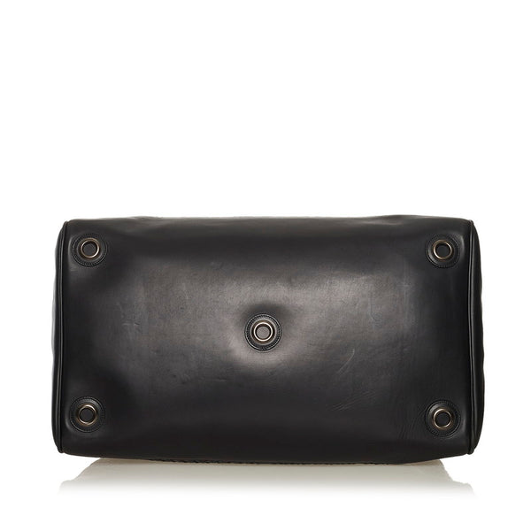 ボッテガヴェネタ イントレチャート ボストンバッグ ブラック レザー メンズ BOTTEGAVENETA 【中古】