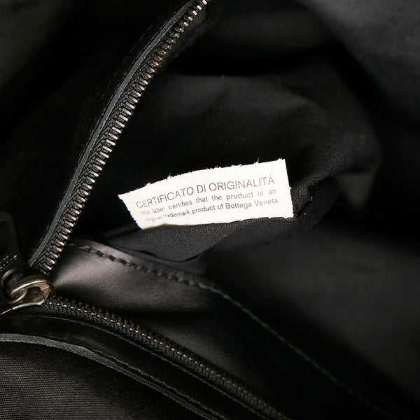 ボッテガヴェネタ イントレチャート ボストンバッグ ブラック レザー メンズ BOTTEGAVENETA 【中古】