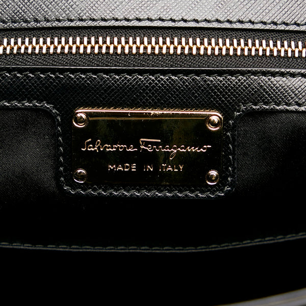 サルヴァトーレフェラガモ ヴァラリボン チェーン ハンドバッグ ショルダーバッグ 2WAY AU-21/F558 ブラック レザー レディース Salvatore Ferragamo 【中古】