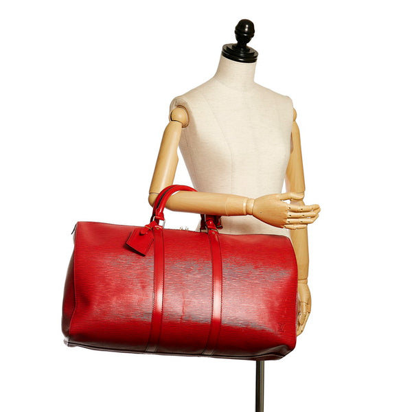 ルイ ヴィトン エピ キーポル 50 ボストンバッグ トラベルバッグ M42967 カスティリアンレッド レザー レディース LOUIS VUITTON 【中古】