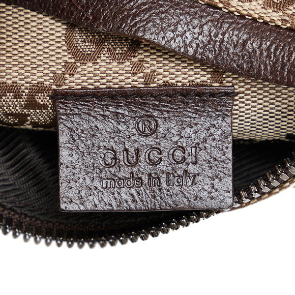 グッチ GGキャンバス ボディバッグ ウエストバッグ 28566 ベージュ ブラウン キャンバス レザー レディース GUCCI 【中古】