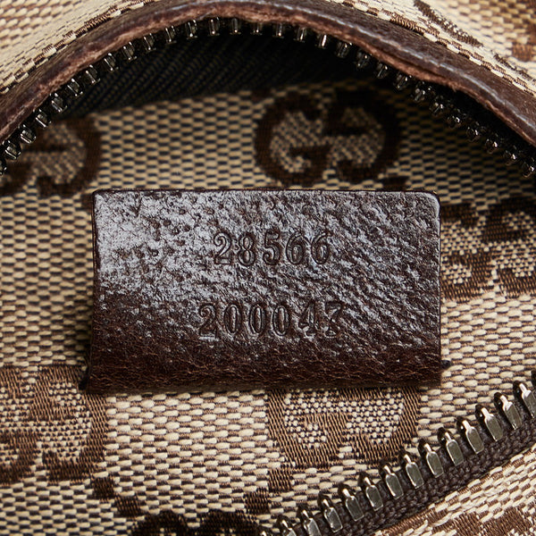 グッチ GGキャンバス ボディバッグ ウエストバッグ 28566 ベージュ ブラウン キャンバス レザー レディース GUCCI 【中古】