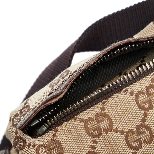グッチ GGキャンバス ボディバッグ ウエストバッグ 28566 ベージュ ブラウン キャンバス レザー レディース GUCCI 【中古】