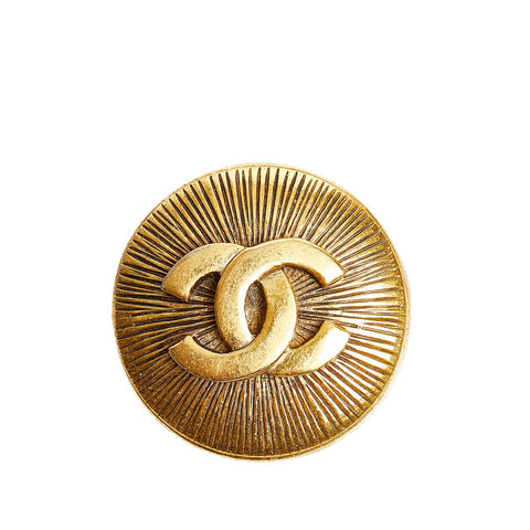 シャネル ココマーク ラウンド ブローチ ゴールド メッキ レディース CHANEL 【中古】