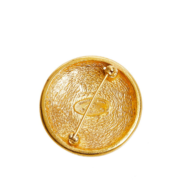 シャネル ココマーク ラウンド ブローチ ゴールド メッキ レディース CHANEL 【中古】