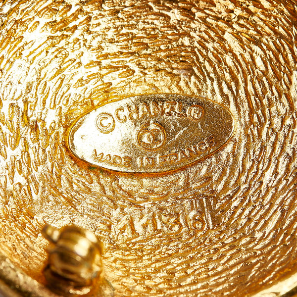 シャネル ココマーク ラウンド ブローチ ゴールド メッキ レディース CHANEL 【中古】