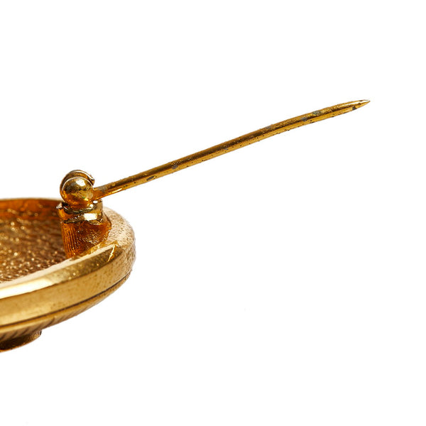 シャネル ココマーク ラウンド ブローチ ゴールド メッキ レディース CHANEL 【中古】