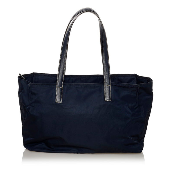 プラダ サフィアーノ トートバッグ ブラック ナイロン レザー レディース PRADA 【中古】
