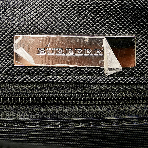 バーバリー ノバチェック ハンドバッグ ベージュ ブラック キャンバス レザー レディース BURBERRY 【中古】