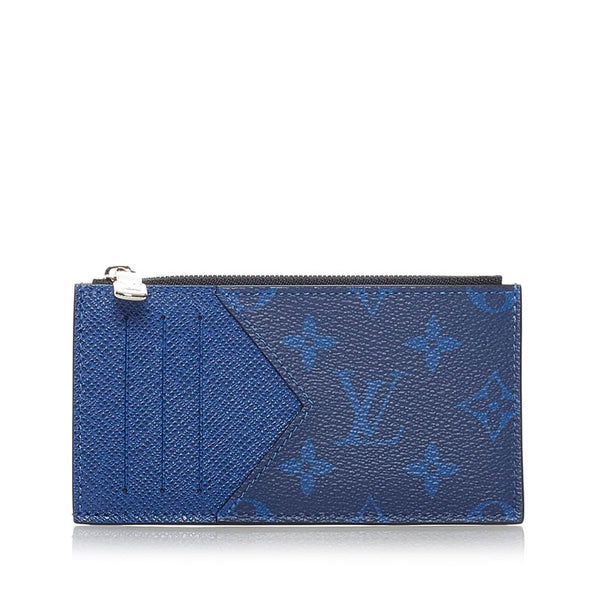 ルイ ヴィトン モノグラム タイガラマ コインカード ホルダー M30270 コバルト レザー メンズ LOUIS VUITTON 【中古】
