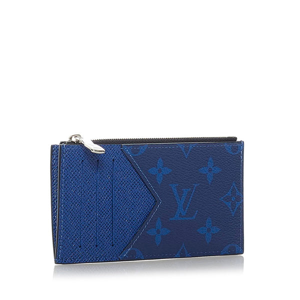 ルイ ヴィトン モノグラム タイガラマ コインカード ホルダー M30270 コバルト レザー メンズ LOUIS VUITTON 【中古】