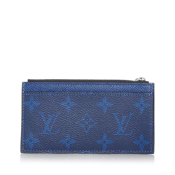 ルイ ヴィトン モノグラム タイガラマ コインカード ホルダー M30270 コバルト レザー メンズ LOUIS VUITTON 【中古】