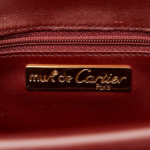 カルティエ マストライン 斜め掛け ショルダーバッグ ボルドー レザー レディース CARTIER 【中古】