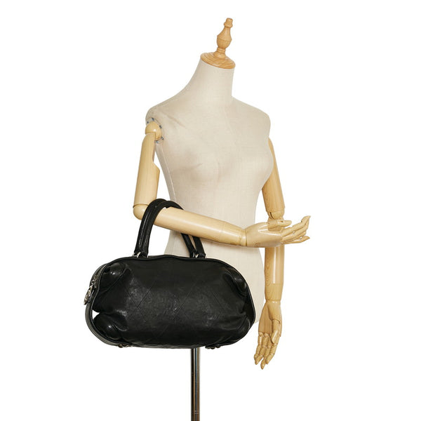 シャネル キルティング ココマーク ハンドバッグ ショルダーバッグ ブラック レザー レディース CHANEL 【中古】