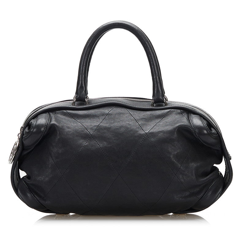 シャネル キルティング ココマーク ハンドバッグ ショルダーバッグ ブラック レザー レディース CHANEL 【中古】