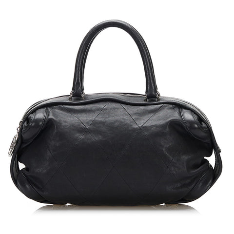 シャネル キルティング ココマーク ハンドバッグ ショルダーバッグ ブラック レザー レディース CHANEL 【中古】