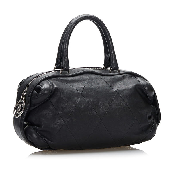 シャネル キルティング ココマーク ハンドバッグ ショルダーバッグ ブラック レザー レディース CHANEL 【中古】