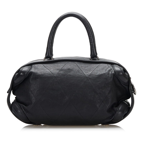 シャネル キルティング ココマーク ハンドバッグ ショルダーバッグ ブラック レザー レディース CHANEL 【中古】