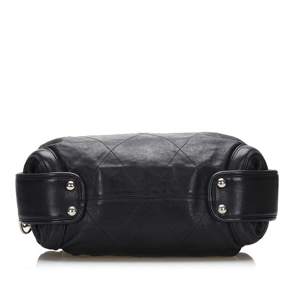 シャネル キルティング ココマーク ハンドバッグ ショルダーバッグ ブラック レザー レディース CHANEL 【中古】