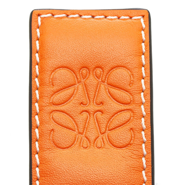 ロエベ アナグラム スラップ スモール ブレスレット オレンジ レザー レディース LOEWE 【中古】
