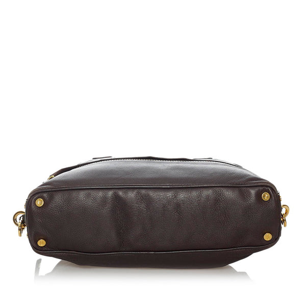 セリーヌ ステッチ ショルダーバッグ CE00/35 ブラウン ゴールド レザー レディース CELINE 【中古】