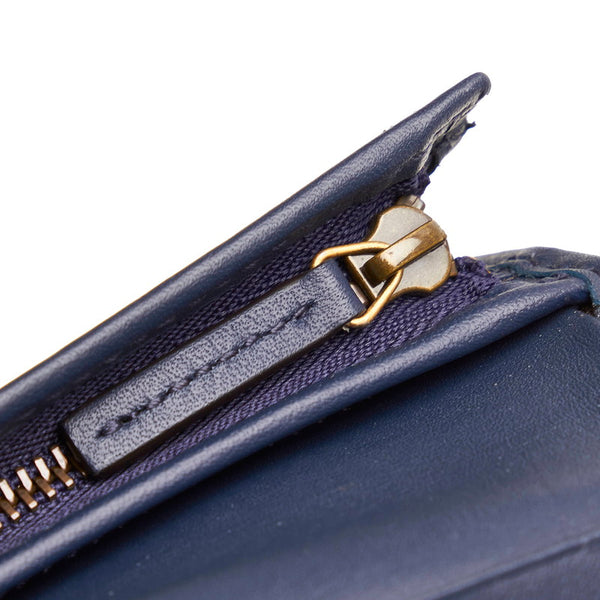 グッチ GGマーモント コンパクト財布 466492 ブルー デニム レディース GUCCI 【中古】