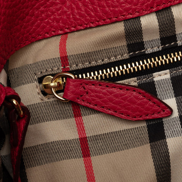 バーバリー ノバチェック ハンドバッグ レッド レザー レディース BURBERRY 【中古】