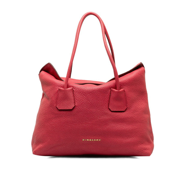 バーバリー ノバチェック ハンドバッグ レッド レザー レディース BURBERRY 【中古】