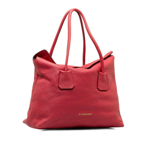 バーバリー ノバチェック ハンドバッグ レッド レザー レディース BURBERRY 【中古】