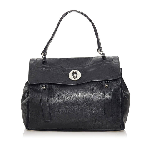 サンローラン ミューズトゥー ハンドバッグ ブラック レザー キャンバス レディース SAINT LAURENT 【中古】