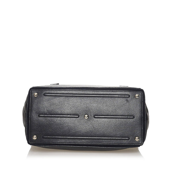 サンローラン ミューズトゥー ハンドバッグ ブラック レザー キャンバス レディース SAINT LAURENT 【中古】