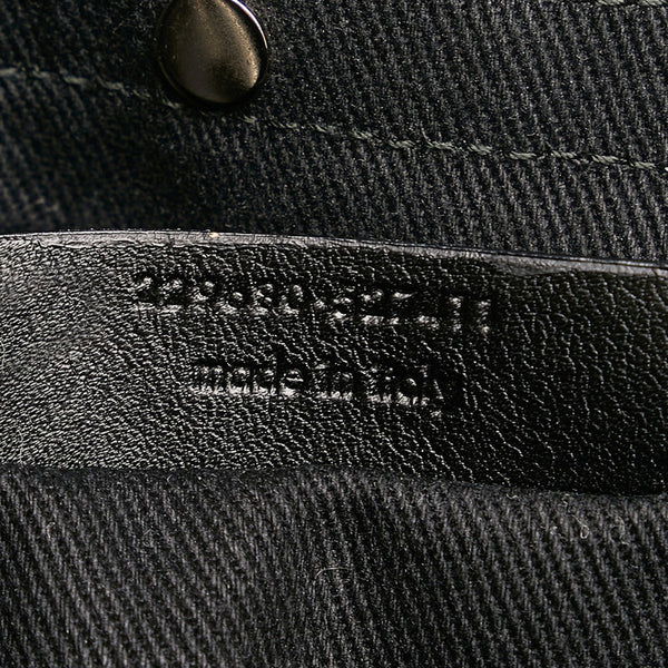 サンローラン ミューズトゥー ハンドバッグ ブラック レザー キャンバス レディース SAINT LAURENT 【中古】