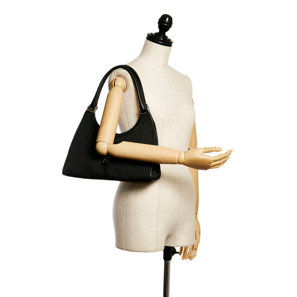 グッチ GGキャンバス ジャッキー ハンドバッグ 01719 ブラック キャンバス レザー レディース GUCCI 【中古】