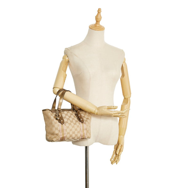 グッチ GGキャンバス ハンドバッグ 139261 ベージュ ピンク キャンバス レザー レディース GUCCI 【中古】