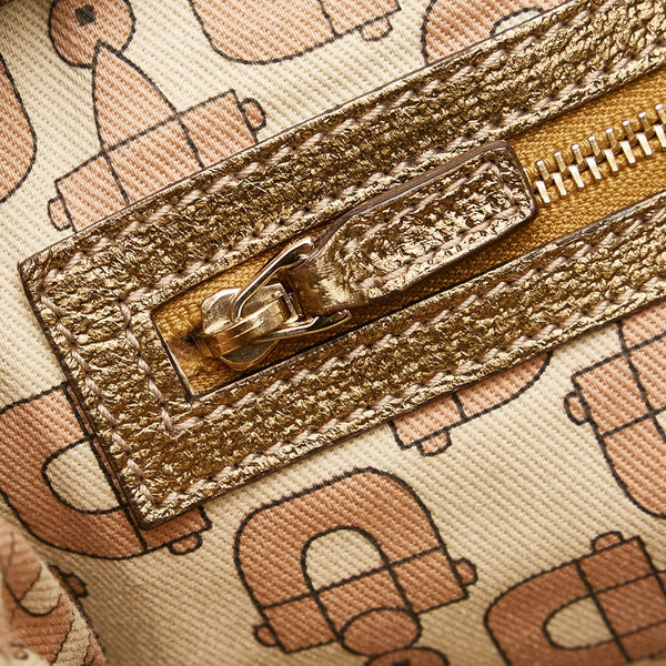 グッチ GGキャンバス ハンドバッグ 139261 ベージュ ピンク キャンバス レザー レディース GUCCI 【中古】