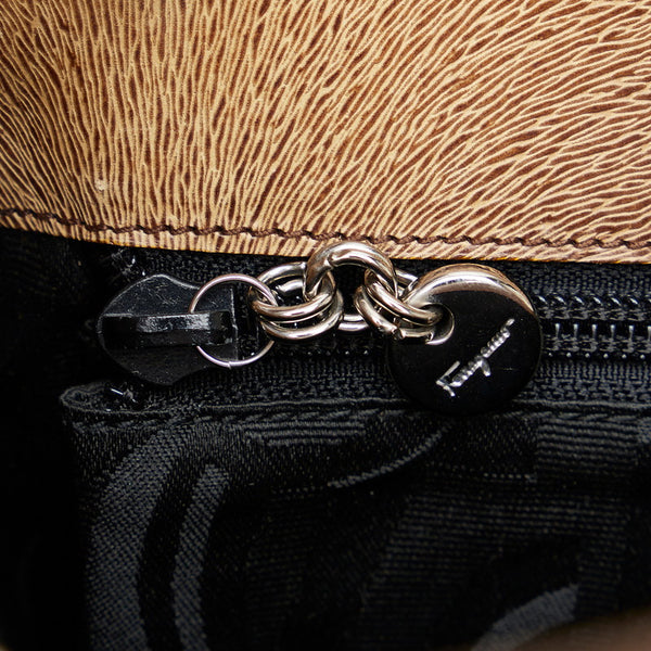 サルヴァトーレフェラガモ ガンチーニ ハンドバッグ ショルダーバッグ リュック 3WAY DX21 8674 カーキ レザー レディース Salvatore Ferragamo 【中古】