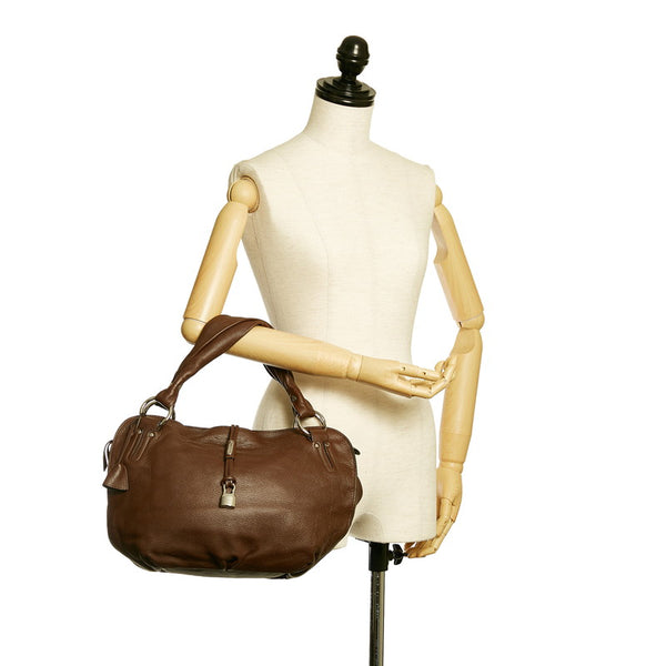 セリーヌ ビタースイート  ハンドバッグ ブラウン レザー レディース CELINE 【中古】