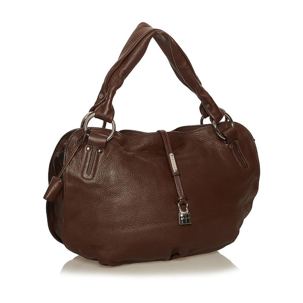 セリーヌ ビタースイート  ハンドバッグ ブラウン レザー レディース CELINE 【中古】