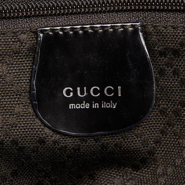 グッチ バンブー トートバッグ ボストンバッグ 002 2854 ブラック キャンバス レザー レディース GUCCI 【中古】
