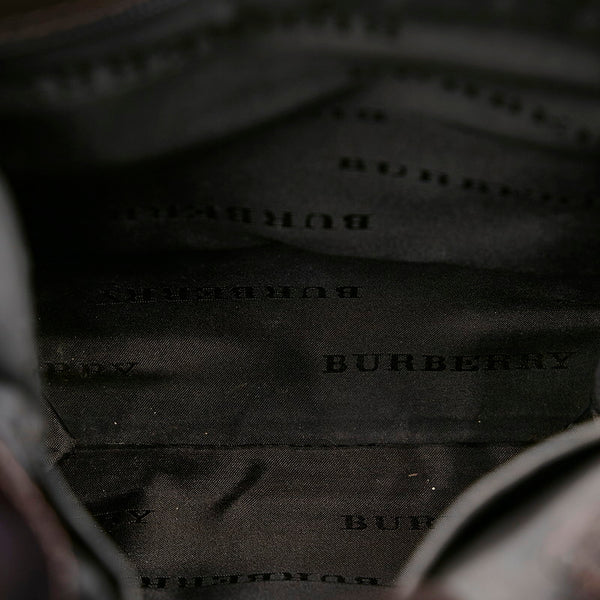 バーバリー ノバチェック 斜め掛け ショルダーバッグ ベージュ キャンバス レザー レディース BURBERRY 【中古】
