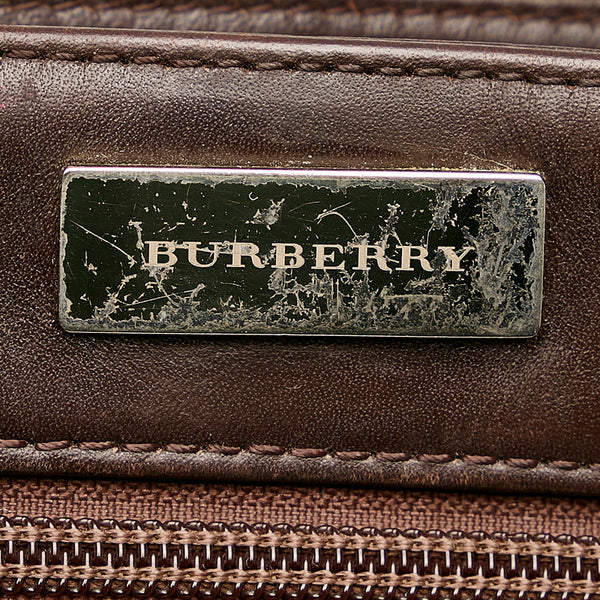 バーバリー ノバチェック 斜め掛け ショルダーバッグ ベージュ キャンバス レザー レディース BURBERRY 【中古】