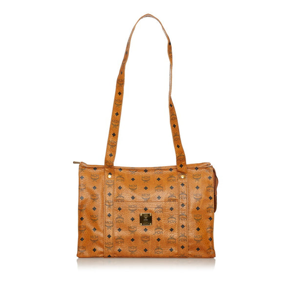 エム シー エム ヴィセトス ブラウン レザー トートバッグ レディース MCM 【中古】
