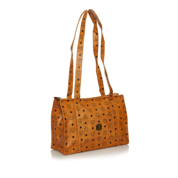 エム シー エム ヴィセトス ブラウン レザー トートバッグ レディース MCM 【中古】