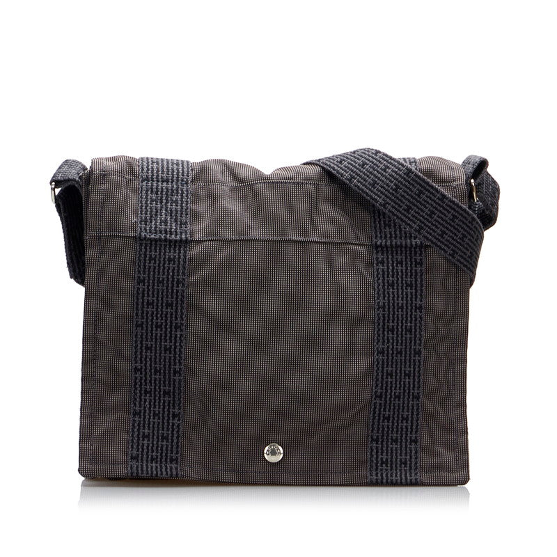 エルメス フールトゥ バサスPM 斜め掛け ショルダーバッグ グレー キャンバス レディース HERMES 【中古】