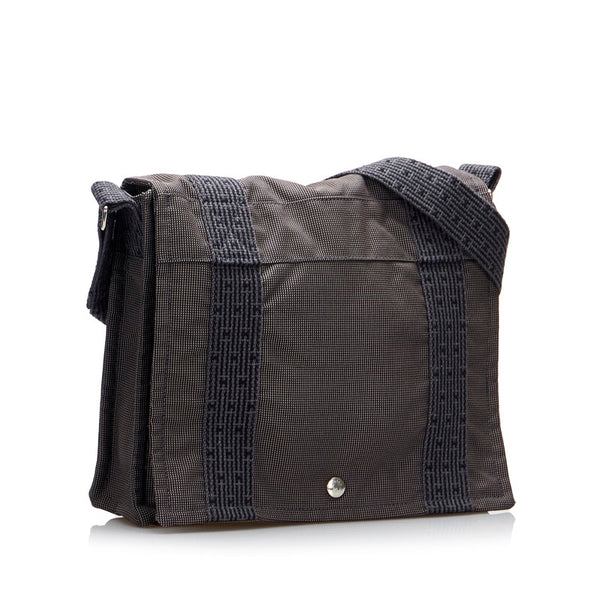 エルメス フールトゥ バサスPM 斜め掛け ショルダーバッグ グレー キャンバス レディース HERMES 【中古】