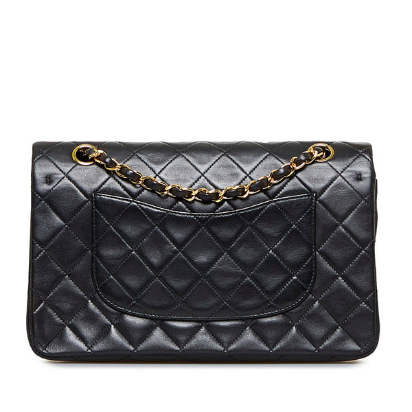 シャネル マトラッセ ダブルフラップ ゴールド金具 チェーン ショルダーバッグ  ブラック ラムスキン レディース CHANEL 【中古】