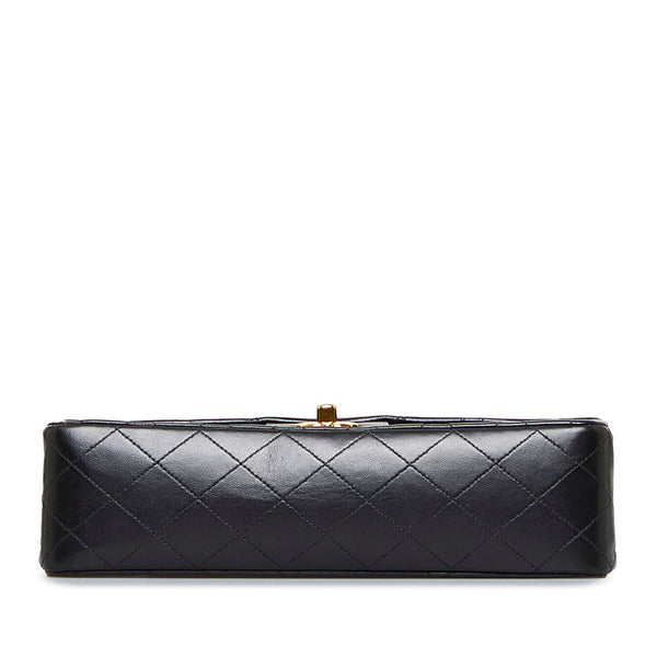 シャネル マトラッセ ダブルフラップ ゴールド金具 チェーン ショルダーバッグ  ブラック ラムスキン レディース CHANEL 【中古】